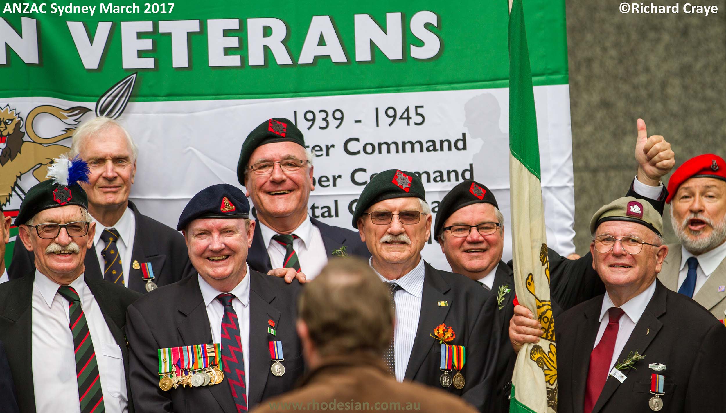 Some of the Rhodesian veterans after ANZAC Day March in Sydney in 2017 posted on www.rhodesian.com.au