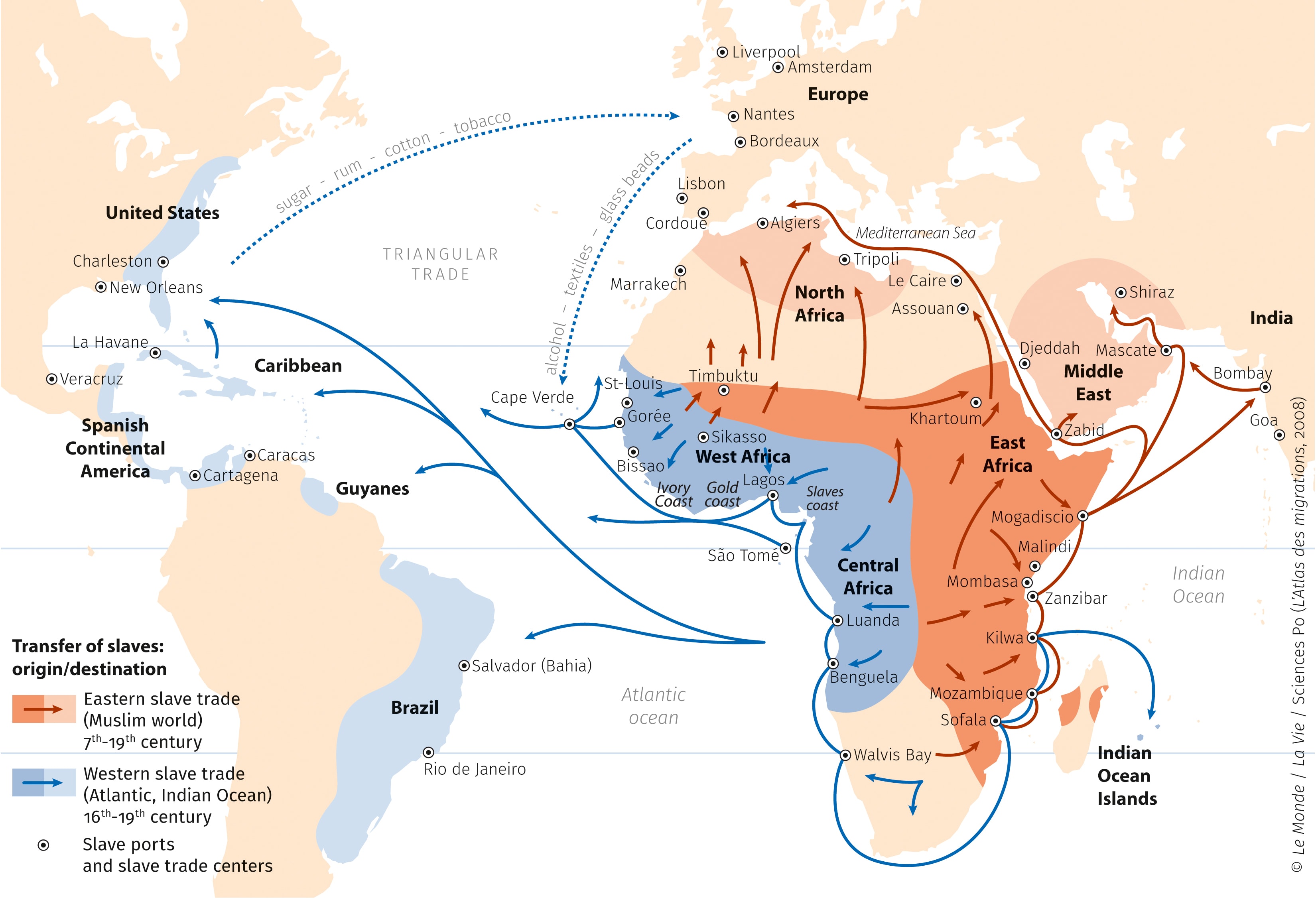 Map of slave trade routes
