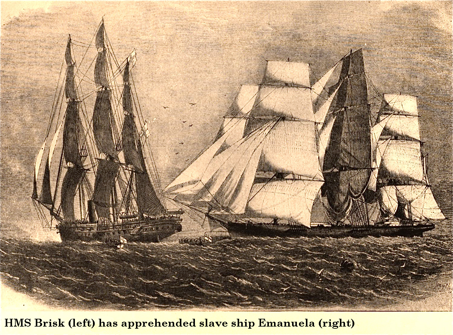 Royal Navy apprehends slave ship Emanuaela