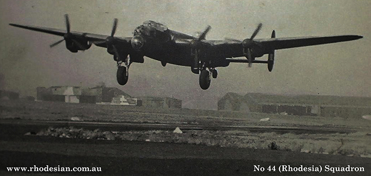 Lancaster bomber of No 44 Rhodesia Squadron in World War II