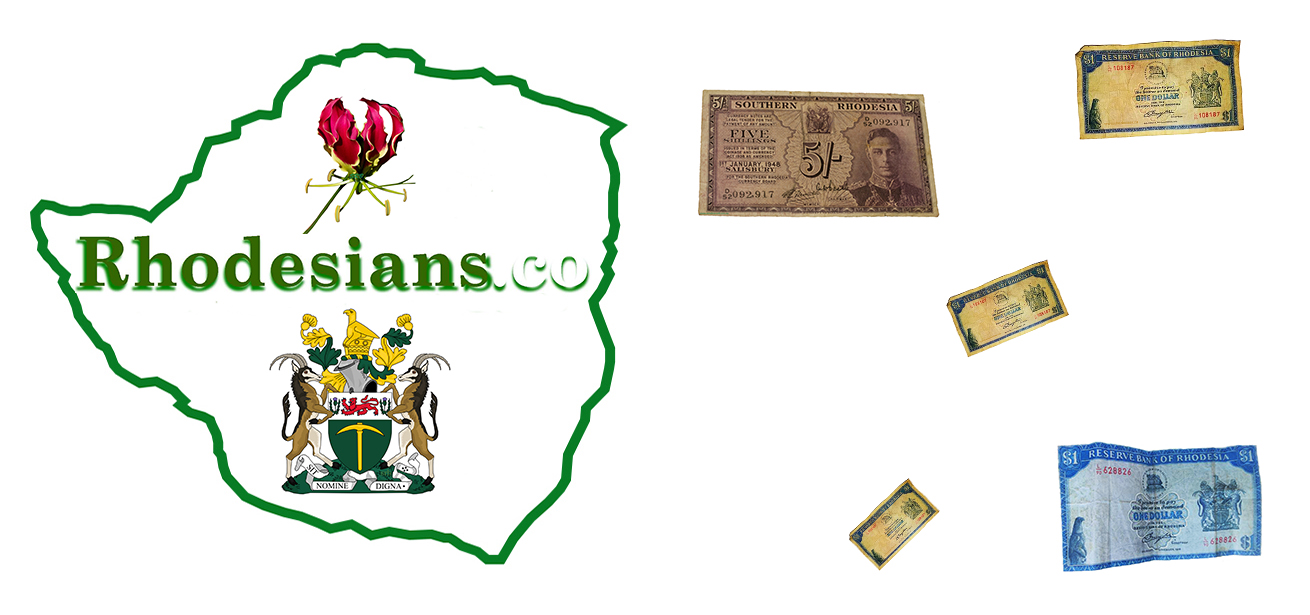 Rhodesians.co website logo with Flame Lily and Rhodesian coat of arms